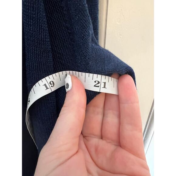 Eileen Fisher Women's M P Open Front Cardigan Sweater Midnight Blue Merino Wool - Picture 5 of 12